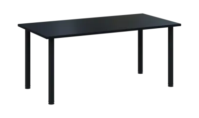 CRTR 160 jídelní stůl, kovová podnož černá, deska 25 mm, 1600x800 mm, černá